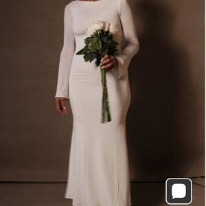 meshki White Long Sleeve Dress